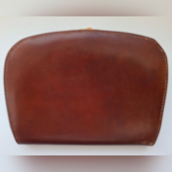 Vintage Smooth Italian Leather Equestrian Wallet in Brown, Bit Bridle Closure - Picture 2 of 11